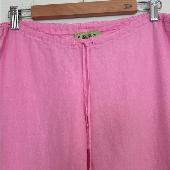 Vintage Juicy Couture Pink Linen Drawstring Pants Size L Y2K - Picture 6 of 11